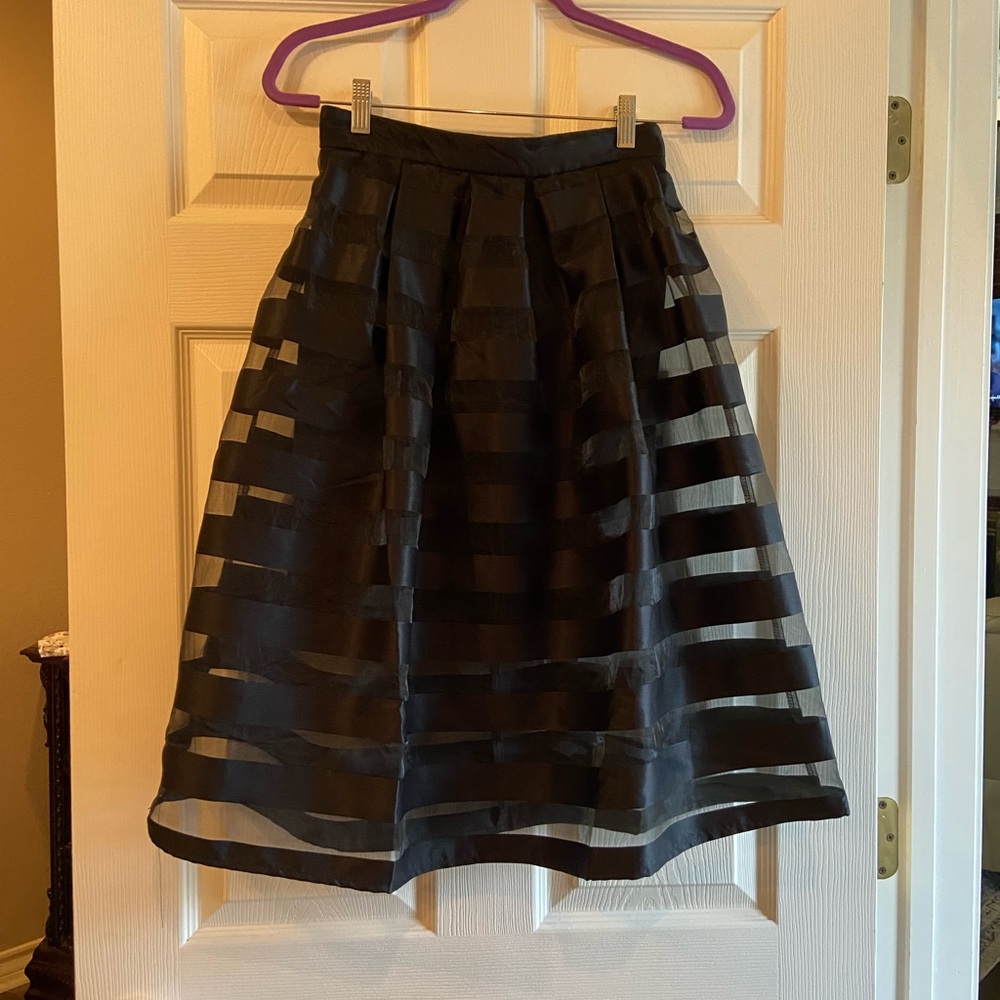 Elegant Black Striped Skirt